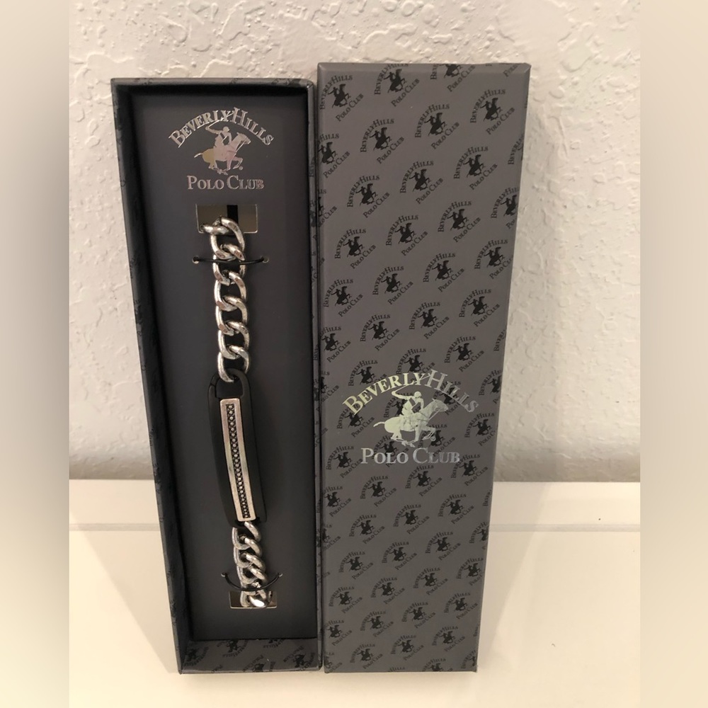 New Men’s Stainless Steel Bracelet By BeverlyHills Polo Club